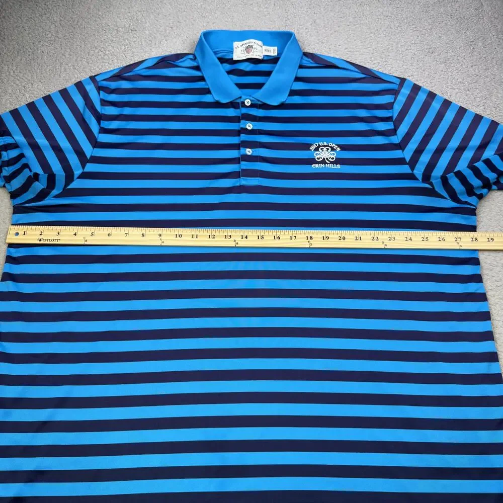 2017 U.S. Open Erin Hills Shirt Polo Mens 3XL Blue Stripe Golf USGA Tournament